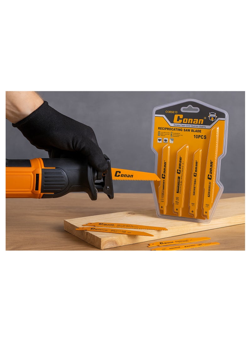 Conan 10-Piece Reciprocating Saw Blade Set – For Wood & Metal – Model CORS810 - Image 2