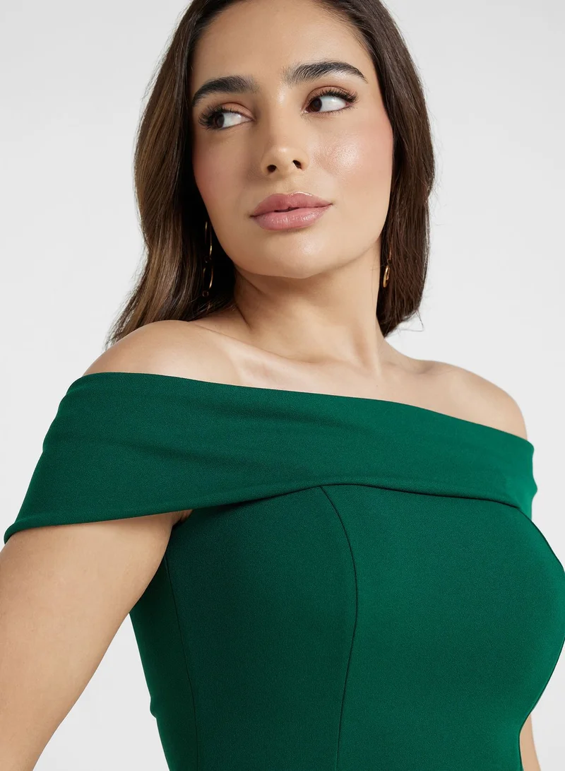 John Zack Off-Shoulder Sheath Dress