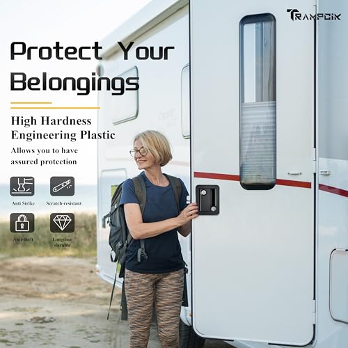 TrampgiK قفل باب كامبر بلاستيك هندسي، بديل لقفل باب RV، يناسب فتحة 3.65" × 2.95"، للمركبات المنزلية، كامبر RV، باب المدخل الأمامي، 1 قفل + 4 مفاتيح متطابقة - Image 4