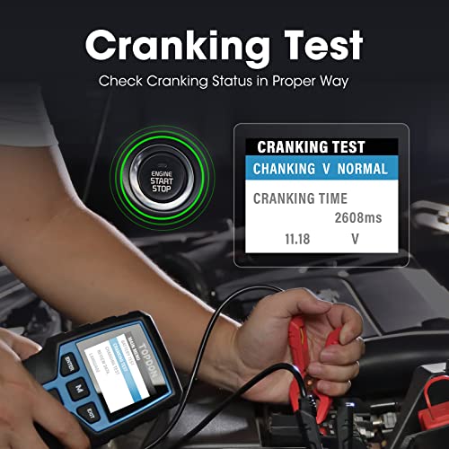 Topdon جهاز اختبار بطارية السيارة TOPDON BT200، جهاز اختبار بطارية 12V/24V 100-2000CCA، مع اختبارات بدء التشغيل والشحن، للسيارات والدراجات النارية والقوارب وسيارات الدفع الرباعي والشاحنات، للمحترفين وهواة الأعمال اليدوية - Image 5