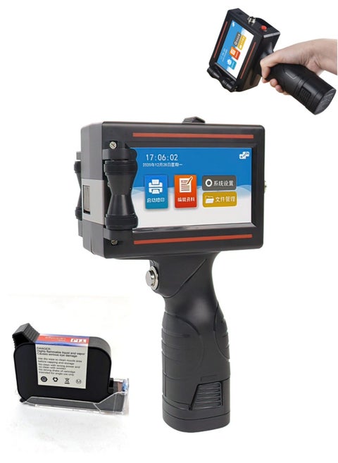 Portable 12.7mm Handheld Inkjet Printer QR Barcode Batch Number Logo Expiry Date Label Printer Gun 25 Languages Non-encrypted