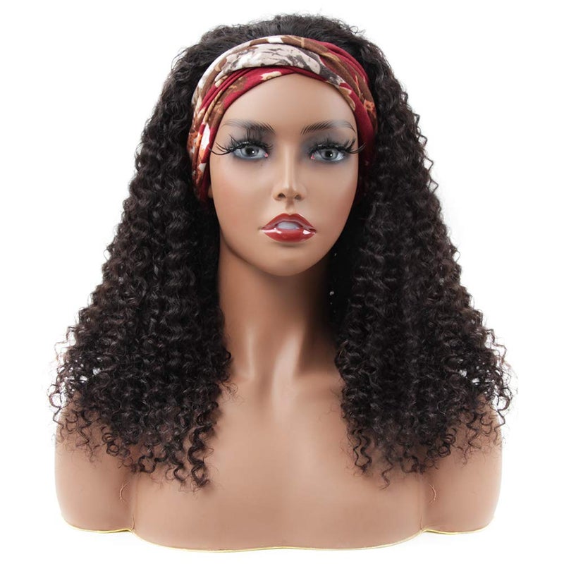 ISEE Headband Wig Human Hair Kinky Curly Human Hair Wigs for Black Women Glueless None Lace Front Wigs 180% Density 20inch - Image 2