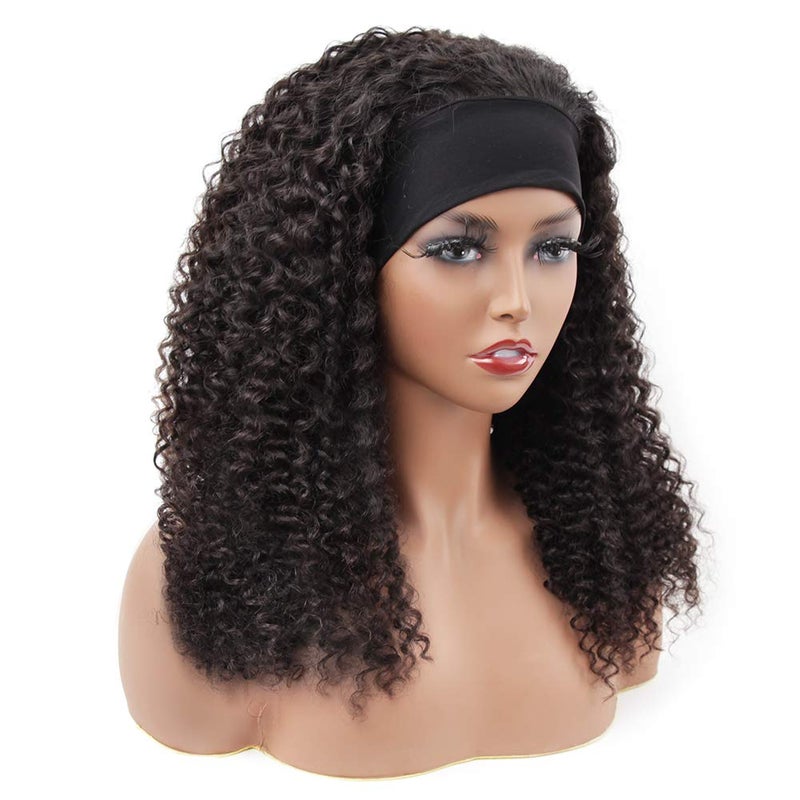 ISEE Headband Wig Human Hair Kinky Curly Human Hair Wigs for Black Women Glueless None Lace Front Wigs 180% Density 20inch - Image 3