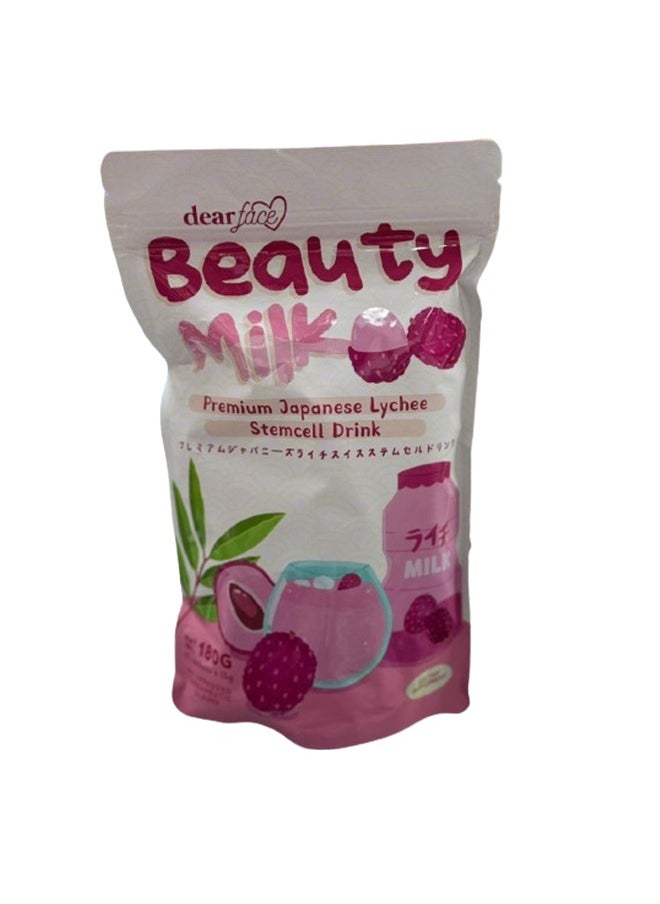 dear face Beauty Milk Premium Japanese Lychee Swiss Stemcell Drink 10 Sachets  - Image 1