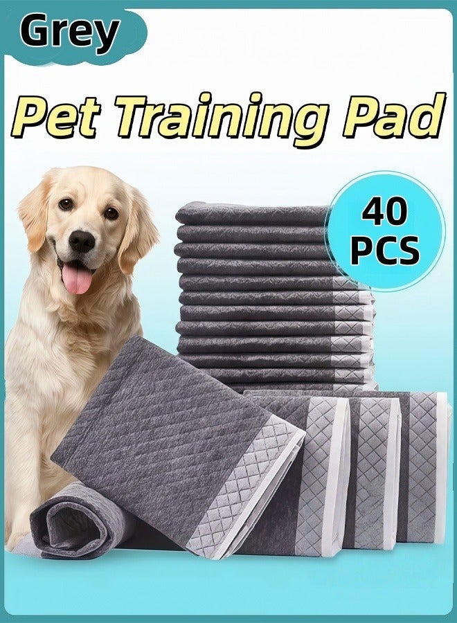 Pet Training Pads,Pet Pee Pad,Extra Large Charcoal Dog Pee Pads 60*60cm,Charcoal Puppy Pads,Super Absorbent & Leak-Proof & Quick Dry Puppy Pads Pet, Training Pads,Disposable Puppy Pads for Puppies Cats Rabbits Pet Pee(Grey,40PCS) - Image 1