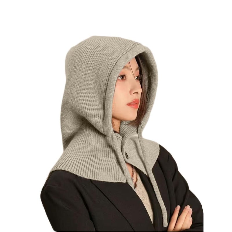 XYX Winter Warm Elastic Soft Ear Protection Knitted Ski Hats Balaclava Cover Ears Beanie Hat (US, Alpha, One Size, H-Khaki1) - Image 1