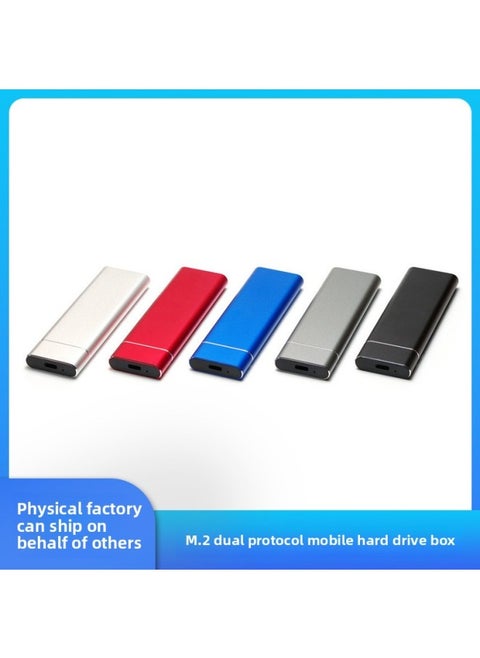 M.2 Mobile Hard Disk Box NVMe/NGFF Dual Protocol USB3.1/Type-c Interface Solid State Hard Disk Box-Color:M41S Gray-NGFF Protocol