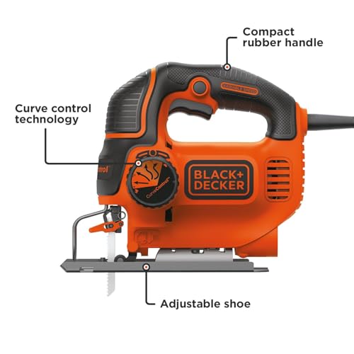 BLACK+DECKER Jig Saw, 5-Amp, 3,000 Blade Speed, 45 Degree Beveled Cuts, ¾-Inch Orbital Blade, 4 Curve Settings, Corded (BDEJS600C) - Image 2