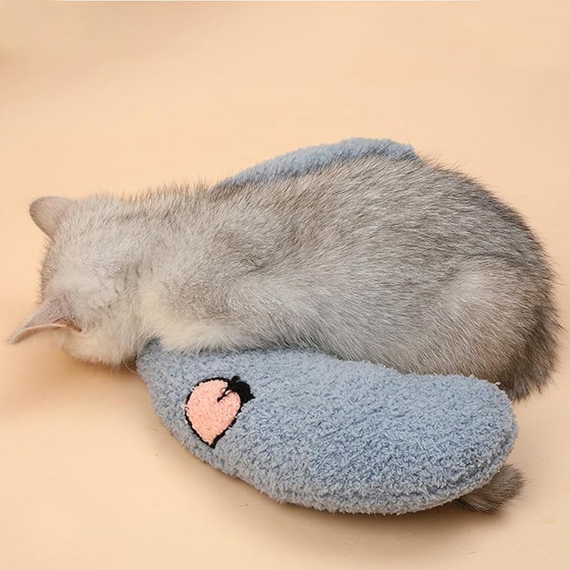 وسادة حيوان أليف على شكل حرف U لدعم الرقبة للكلاب والقطط، وسادة مريحة لقيلولة باللون الأزرق - Image 5