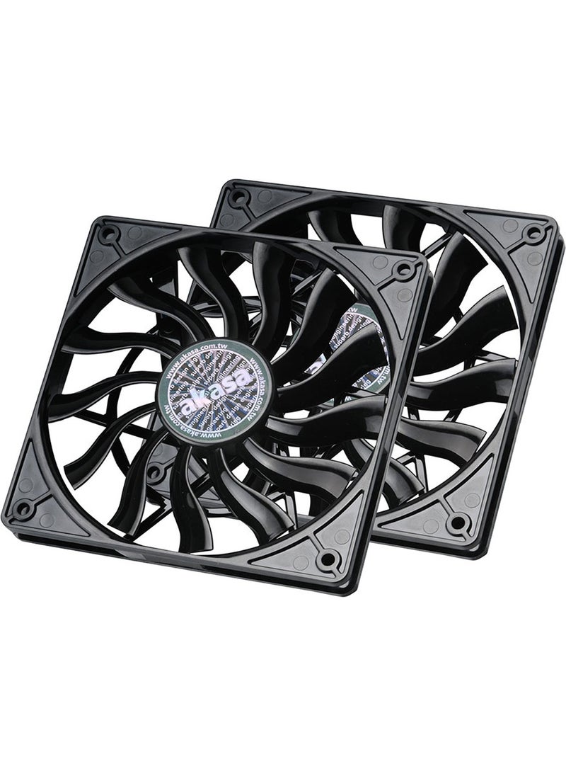 Akasa - 12CM Slim Pwm High Performance Black Case Fan (AK-FN078-KT02) - Image 1