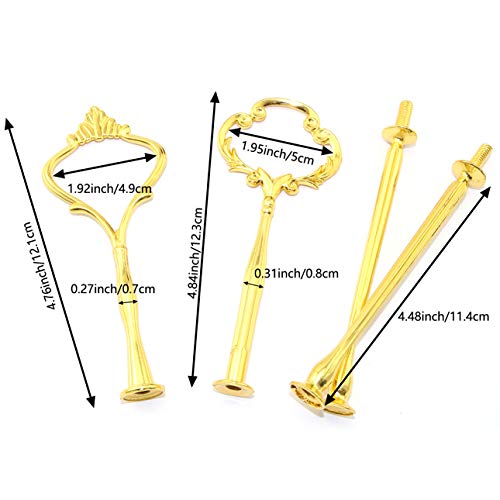 Lind Kitchen 2 Styles 3 Tier Cake Plate Stand Handle Cake Cupcake Fruit Tray Stand Handle Plate Hardware Fitting Holder, Crown/Sunflower - Image 4