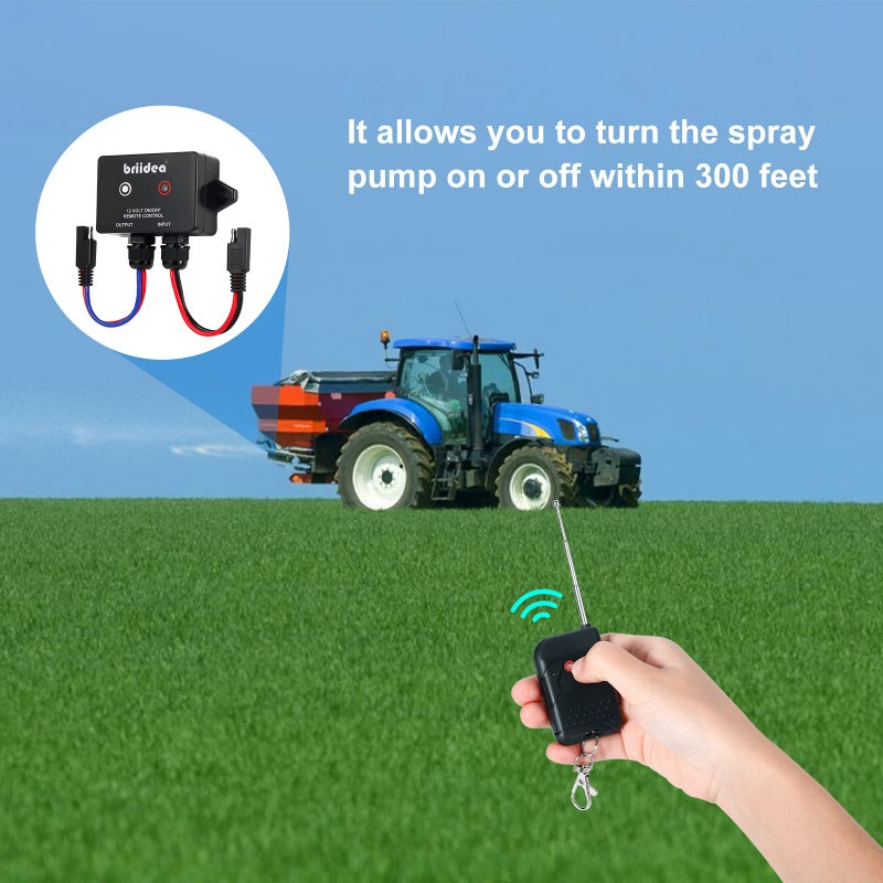 Briidea 12 Volt Wireless Remote Control Switch for Agricultural Sprayers, Spray Pumps, IP67 Waterproof - Image 3