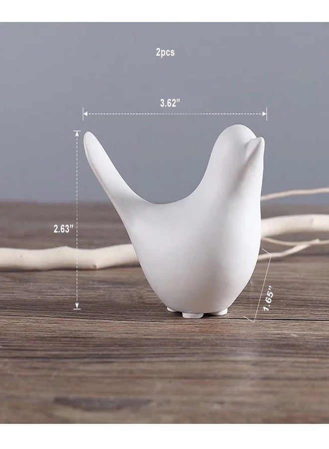 Insiswiner Small Animal Statues Home Ceramic Decor White Birds Figurine Garden Cottage Decorative - Image 4