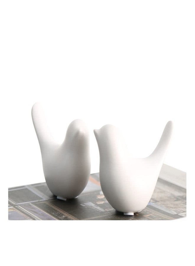 Insiswiner Small Animal Statues Home Ceramic Decor White Birds Figurine Garden Cottage Decorative - Image 1