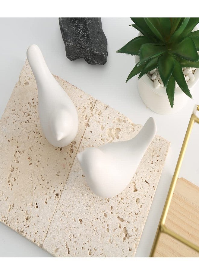Insiswiner Small Animal Statues Home Ceramic Decor White Birds Figurine Garden Cottage Decorative - Image 2