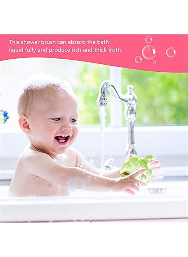 6Pcs Cute Fruit Bath Sponge Shower Pouf Cleaning Sponge Baby Bathing Sponge for Infant Shower Body Scrubber - Image 4