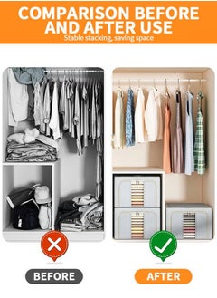 Arabest 2 Pack Clothes Storage Box, Foldable Clothes Organizer with Zipper and Handle, Clothing Storage Containers for Comforters, Clothes, Blankets（Beige）  - Image 2