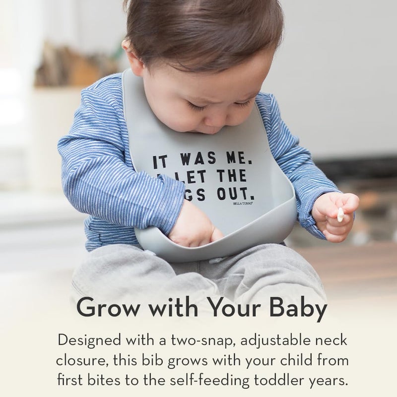 Bella Tunno Baby Bib for Eating by Bella Tunno, Waterproof Silicone Bib with Large Food Catcher, Adjustable Fit for Babies 4-12 months & Toddlers 1-3 Years, Boys & Girls, Who Runs The World - Image 4