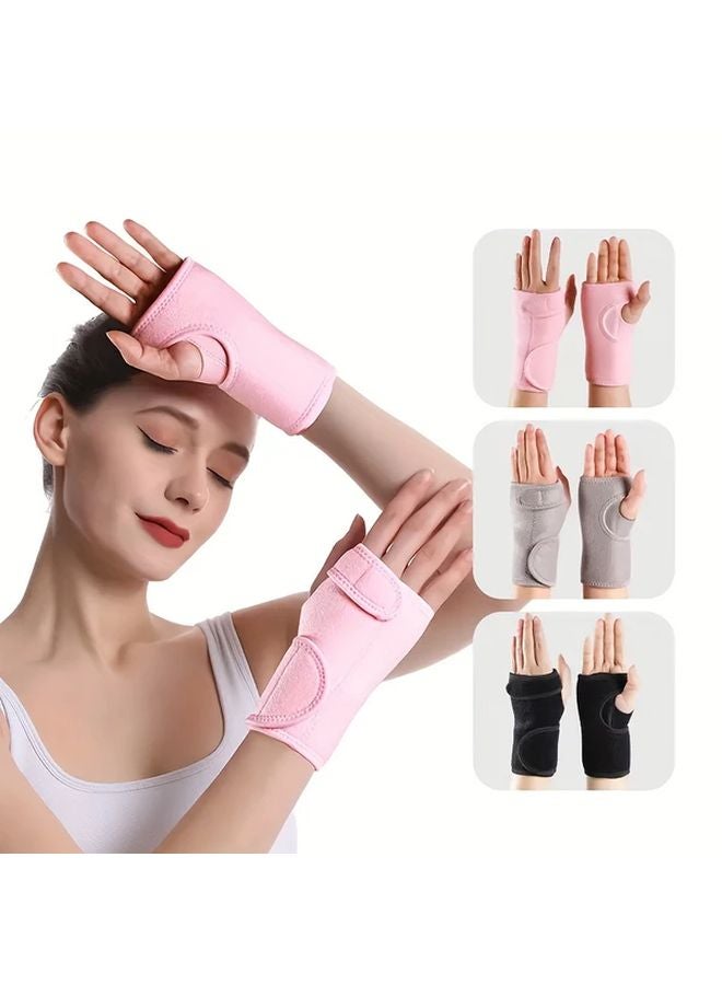 Pink Adjustable Wrist Support Braces With Splint Carpal Tunnel Stabilizers Hook And Loop Closure - Image 5