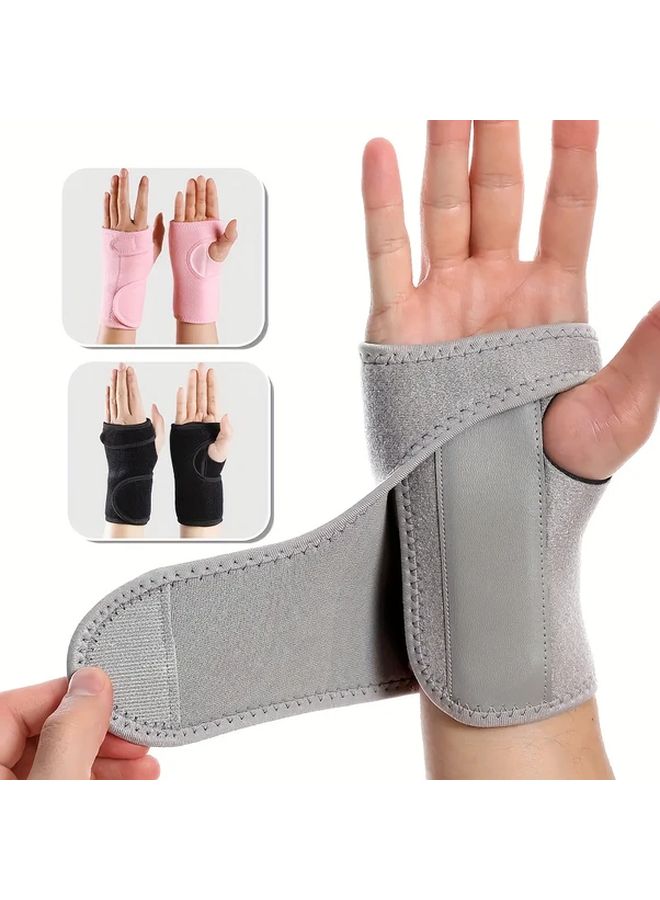 Pink Adjustable Wrist Support Braces With Splint Carpal Tunnel Stabilizers Hook And Loop Closure - Image 2
