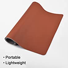 Leeonz® Dual-Sided Leather Desk Pad, Mouse Pad,Office Desk Mat,Non-Slip PU Leather Desk Blotter,Laptop Desk Pad,Waterproof Desk Writing Pad for Office and Home (Brown + Grey, 60 x 30 CM) - Image 2