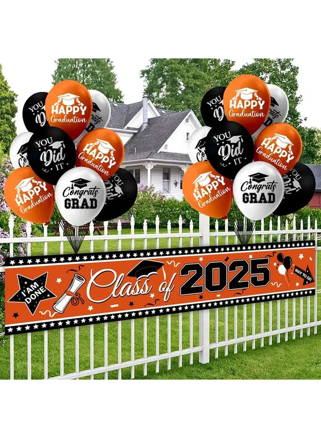 Green Graduation Banner Set for Class of 2025 Balloon Ties Multipurpose Decorations - Image 2