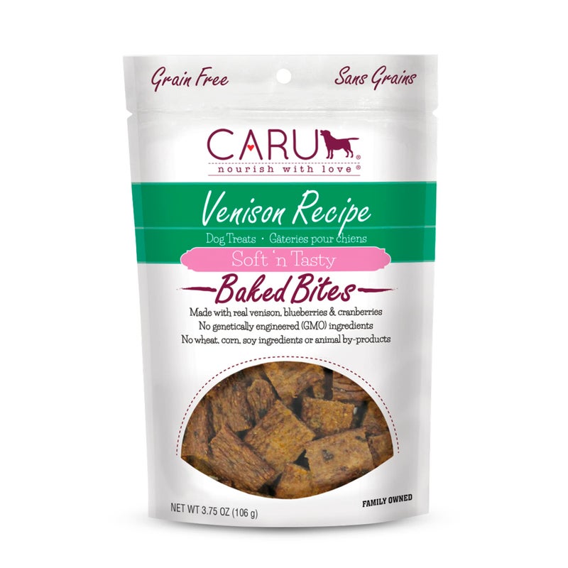 CARU - Soft 'n Tasty Baked Bites - Venison Bites Dog Treats - Flavorful Training Treats - 3.75 oz - Image 1