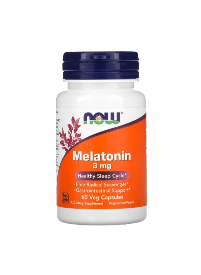 ناو فودز‏, ميلاتونين، 3 ملجم، 60 كبسولة نباتية