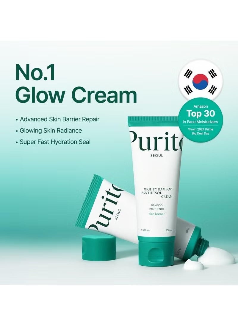 PURITO Mighty Bamboo Panthenol Cream, Glow Cream, Skin Barrier Repair, for All Skin Types, Daily Face Moisturizer, Glass skin, Vegan, Korean Skin Care 3.38fl.oz / 100ml - Image 2