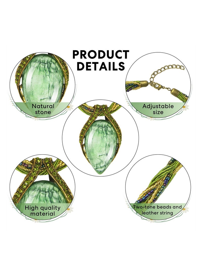 KASTWAVE Bohemian Necklaces for Women, 4 Pieces Vintage Jewelry Necklace Drop-shaped Pendent Collar Necklace, Adjustable Trendy Casual Jewelry Necklace Sets for Party, Wedding, Gifts - Image 3