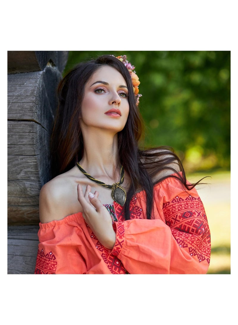 KASTWAVE Bohemian Necklaces for Women, 4 Pieces Vintage Jewelry Necklace Drop-shaped Pendent Collar Necklace, Adjustable Trendy Casual Jewelry Necklace Sets for Party, Wedding, Gifts - Image 5