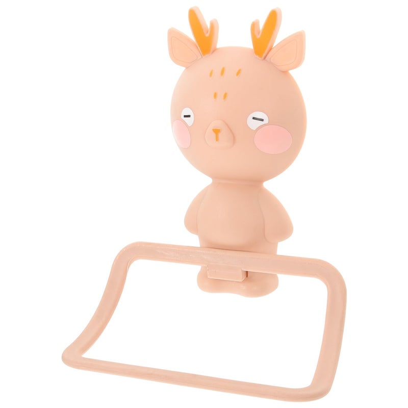 Cartoon Elk Wall Mounted Towel Ring Holder No Drilling Installation For Bathroom - Image 2