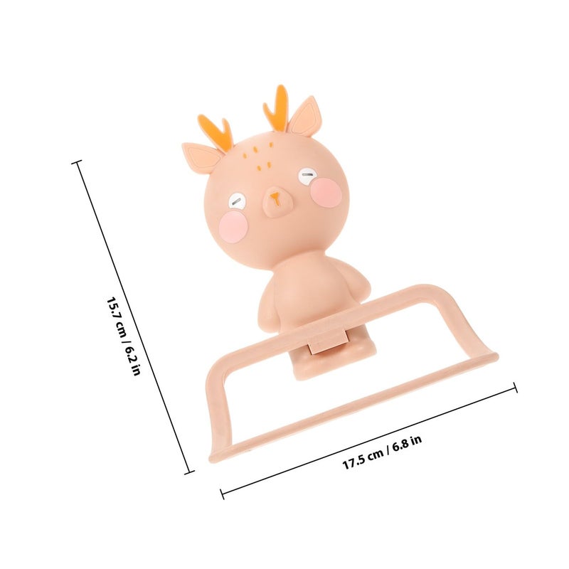 Cartoon Elk Wall Mounted Towel Ring Holder No Drilling Installation For Bathroom - Image 3