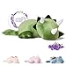 KOWSI Microwavable Heating Pad Green Triceratops Plush 14 Lb Weighted Stuffed Animal Toy with Tourmaline Beads Lavender 16 Squished Long Dinosaur Pillow Lumbar Back Cushion Lasting Warmth - Image 3
