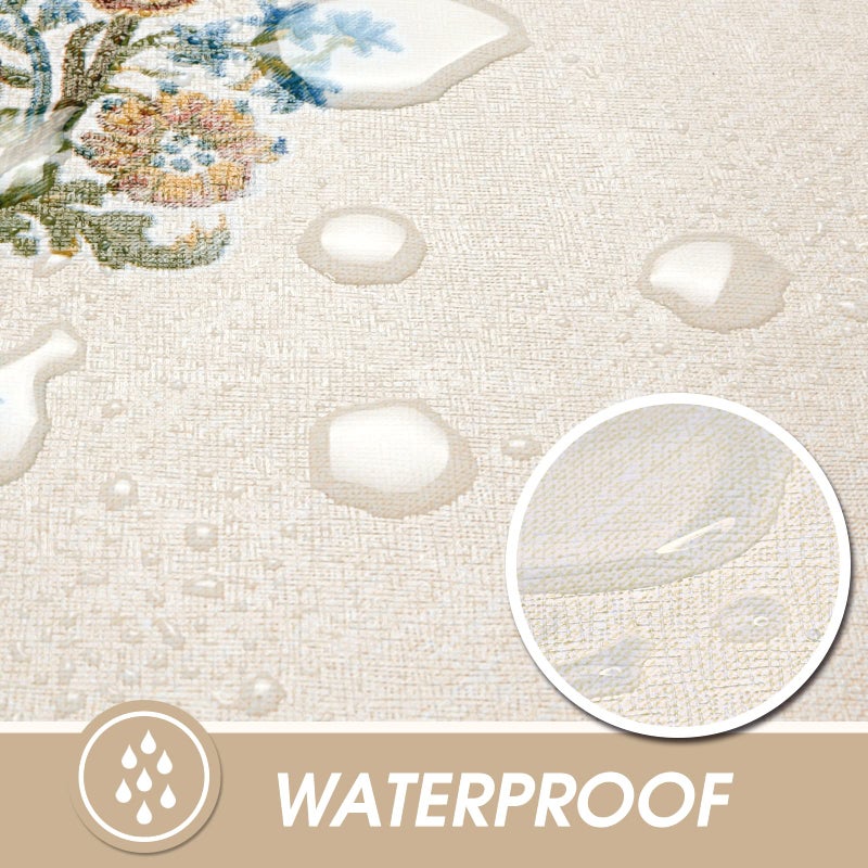 AIRCOWRIE Waterproof Vinyl Tablecloths, Heavy Duty Oil Proof Spill Proof Plastic Table Cloth, Wipe Clean PVC Table Cover for Spring Indoor and Outdoor Use (Embroidery Flower, 54â€Ã—108â€, Rectangle) - Image 3