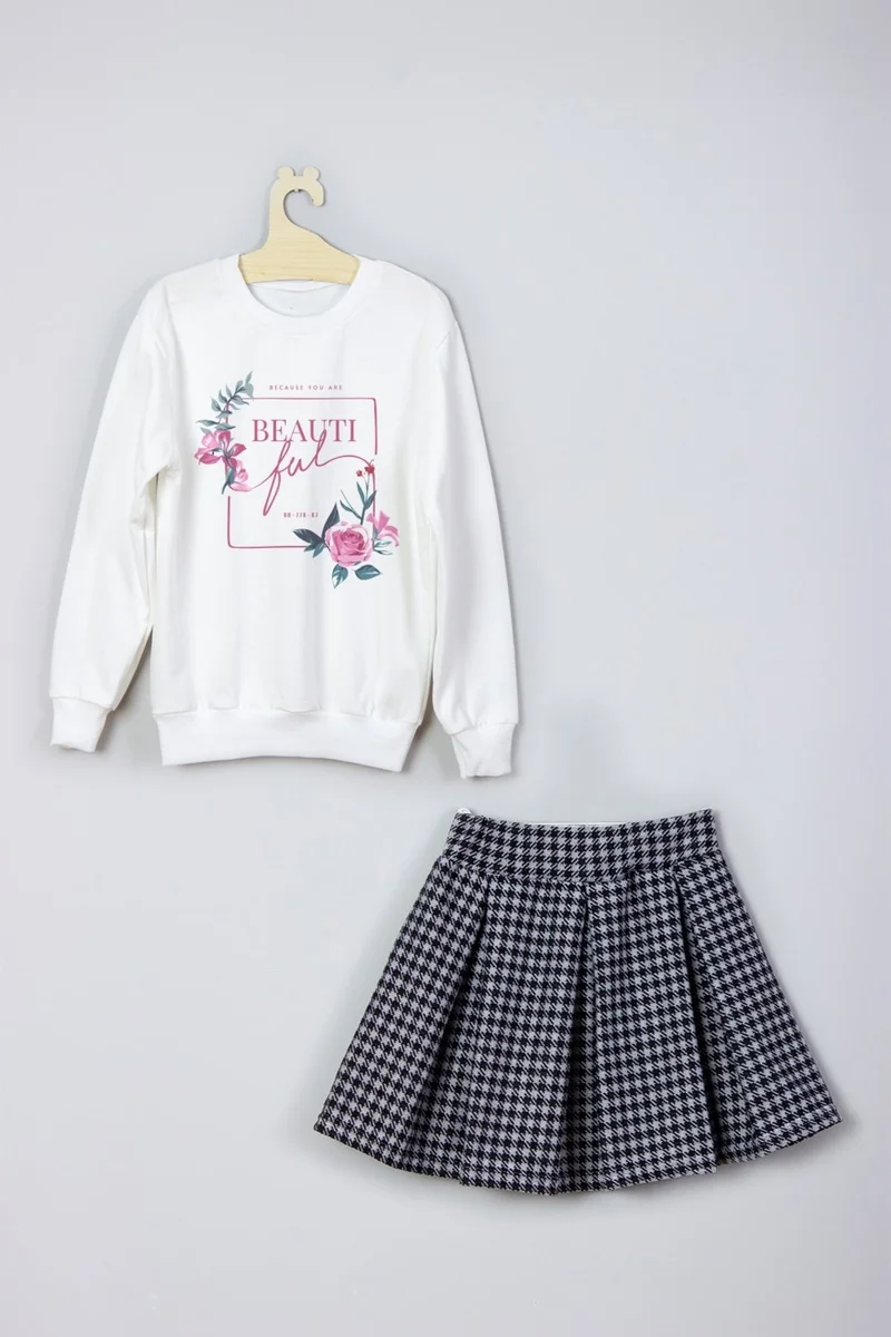 ادا بيبيك تشوكوك Ada Baby Kids New Season City Flowers Printed Skirt Sweat Suit