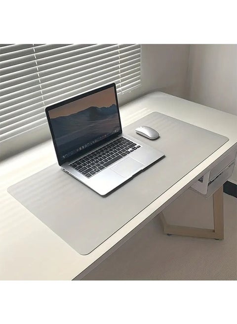 Leather Mouse Pad Faux Leather Desk Mat for Office, Waterproof and Stain-Proof Keyboard Pad, Simple Solid Color Computer Pad, Suitable for Office, Study Table or Dining Table, Easy to Clean, Multiple Colors,Grey,800mm*300mm