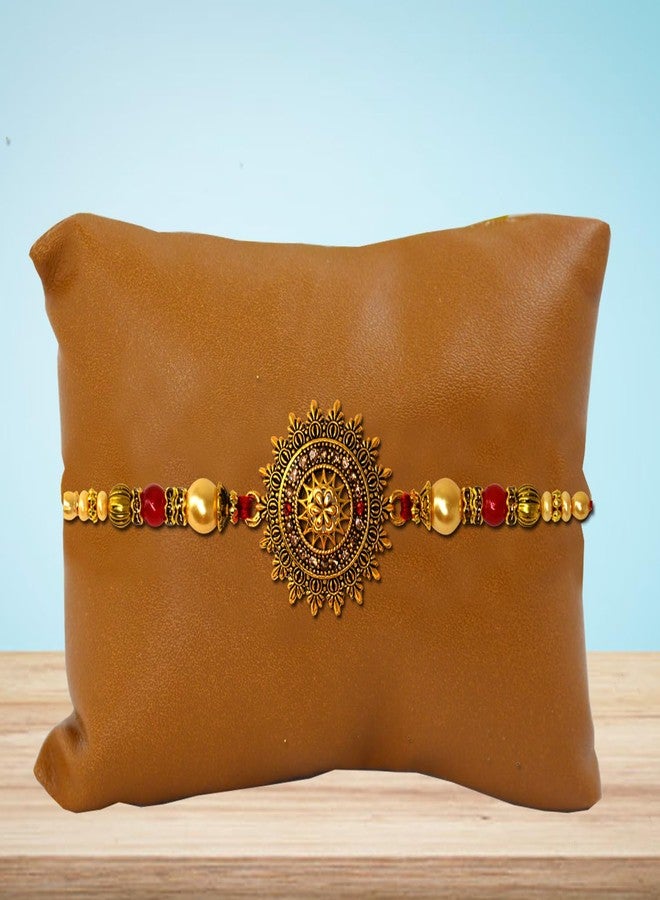 Avirons Set of Designer Rakhi with Rakshabandhan Greeting Card Combo Pack for Bhaiya/Brother/Bhai | Rakhi Gifts - Image 2