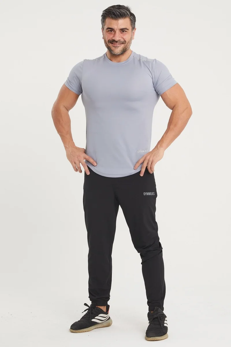 جيموولف Men's Sports Tracksuit | Black | Workout Pants | Energy Series