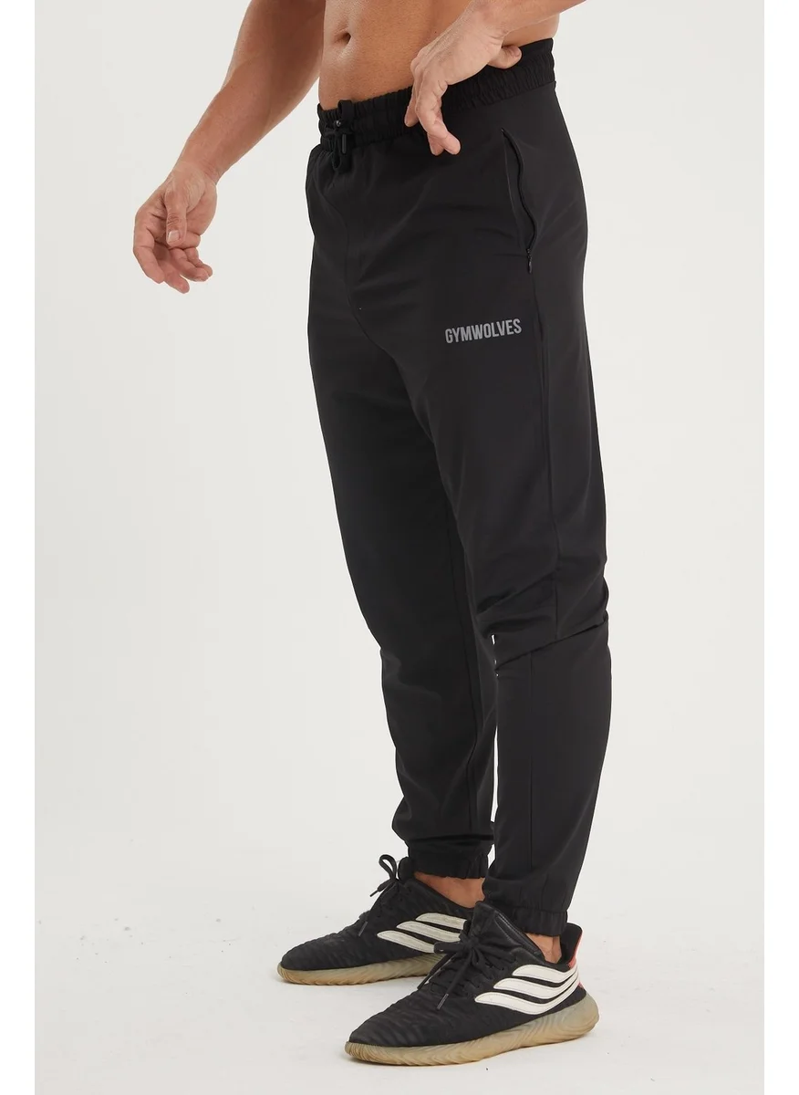 Gymwolves Men's Sports Tracksuit | Black | Workout Pants | Energy Series