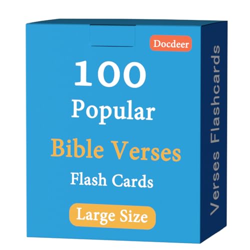 Docdeer 100 Memory Bible Verses Flash Cards NIV KJV - Image 1