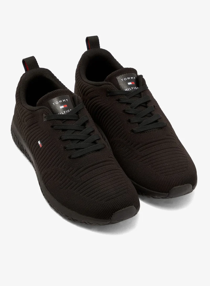 TOMMY HILFIGER black Corporate Knit Rib Sneaker for Men | Best Price UAE