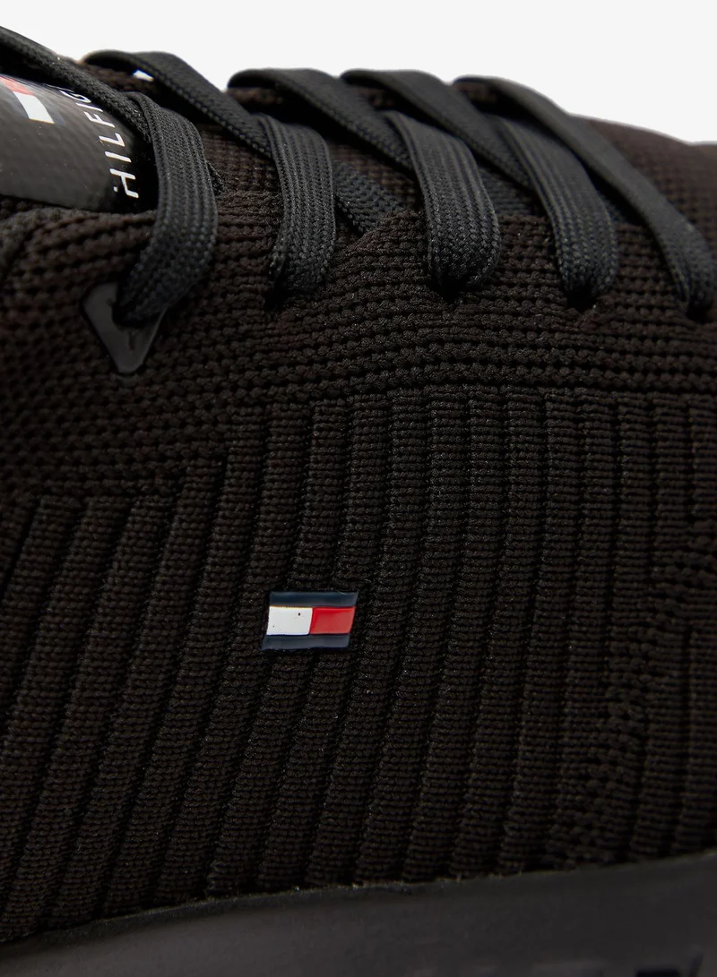 TOMMY HILFIGER black Corporate Knit Rib Sneaker for Men | Best Price UAE