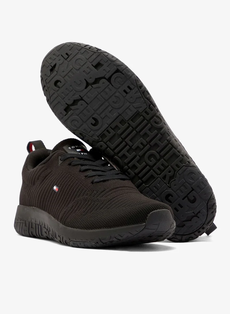 TOMMY HILFIGER black Corporate Knit Rib Sneaker for Men | Best Price UAE