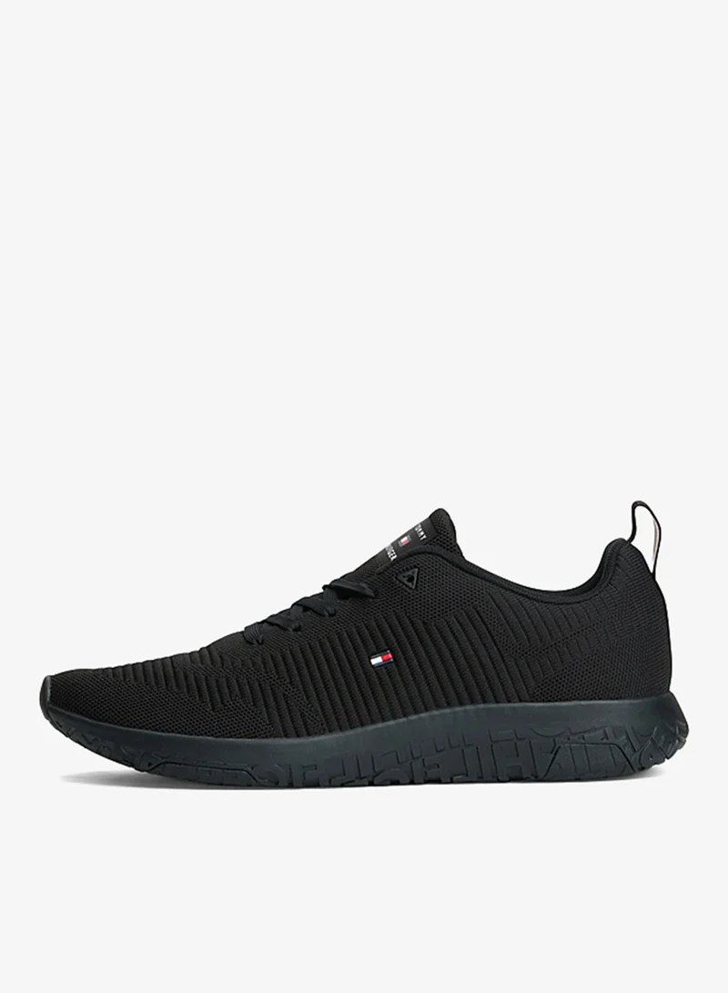 TOMMY HILFIGER black Signature Knitted Trainers for Men | Best Price UAE