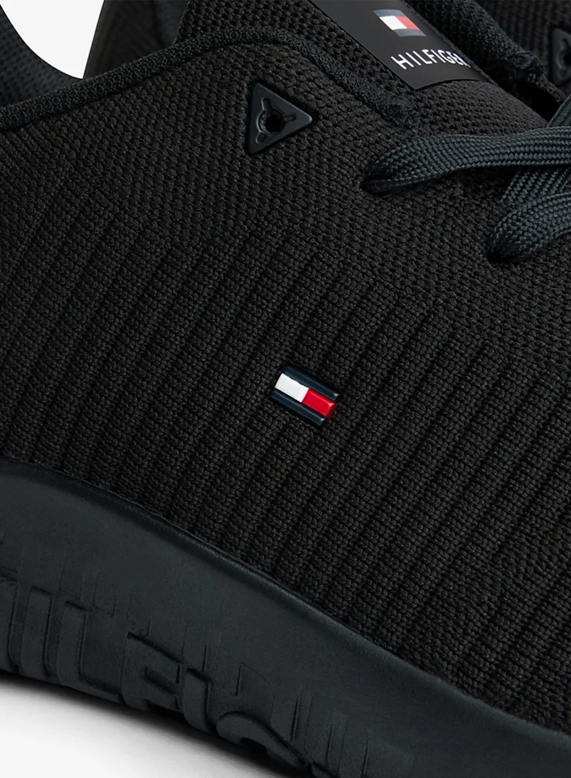 TOMMY HILFIGER black Signature Knitted Trainers for Men | Best Price UAE