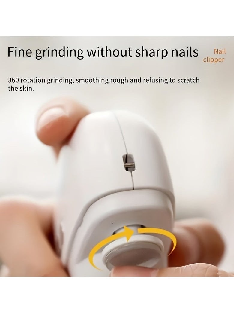 Gonice Automatic Electric Nail Clipper with Light & 2 Speeds, Nail Polisher 2 in 1 Design, Nail Clip Storage, USB Rechargeable Safety Electric Nail Trimmer Suitable for Babies,Kids, Adults and Seniors(White)  - Image 4