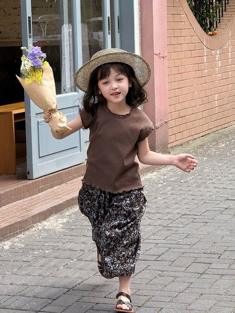 Aimo Beibei Children''s Clothing for Girls, Summer T-Shirt, Sweet and Cute Ruffled Edge Tank Top - Image 4