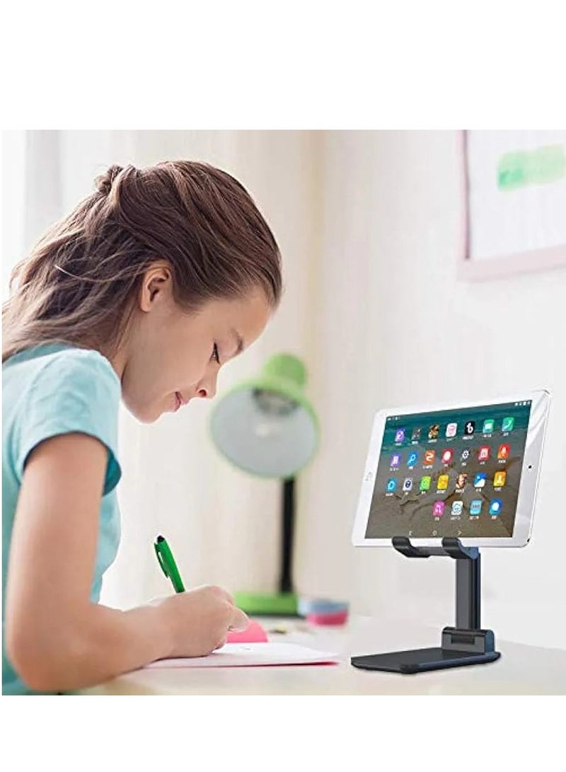 Adjustable Cell Phone Holder Foldable Cell Phone Holder for Desk, Desktop Stand, Universal Adjustable Tablet Holder Compatible with Phones/iPads/Tablets (Black) - Image 3