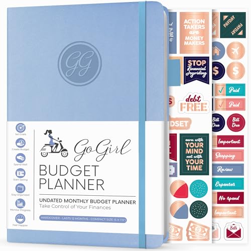 GoGirl Budget Planner – Monthly Financial Planner Organizer Budget Book. Expense Tracker Notebook Journal to Control Money, Compact (Light Blue) - Image 1